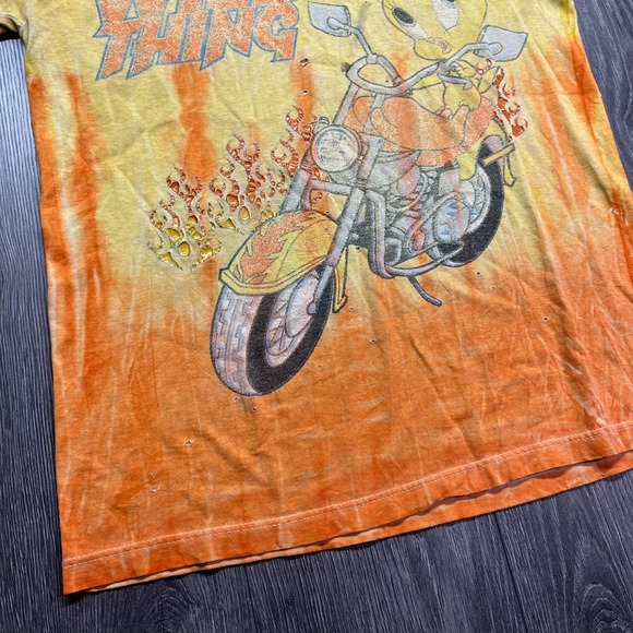 Vintage‎ Tweety Bird Looney Tunes Tie Dye Shirt Medium Tie Dye Distressed - Picture 3 of 10